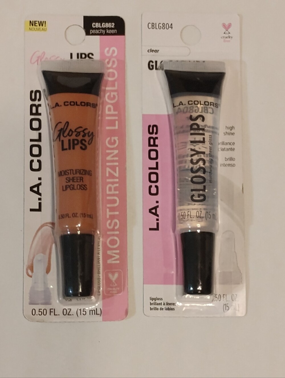 L.A. COLORS Glossy Lips Duo - Peachy Keen & Clear